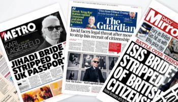 Today's international newspapers front-pages announcing the death of Karl Lagerfeld