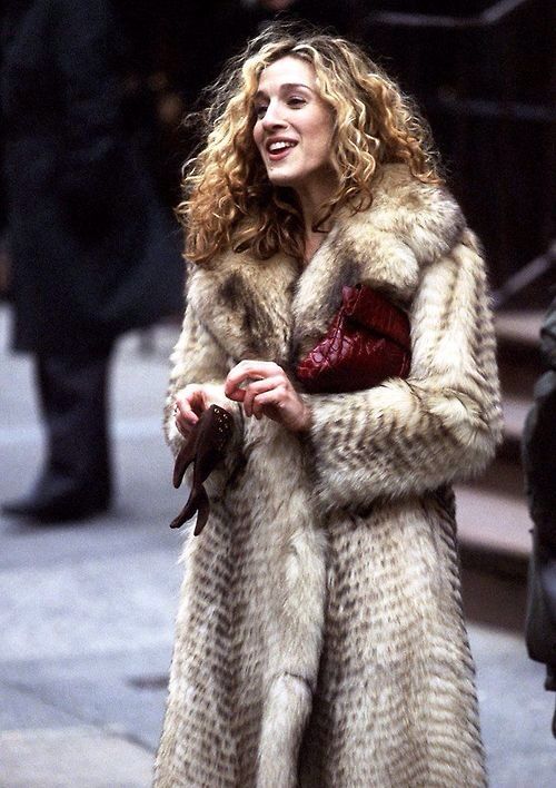 Carrie Bradshaw and her infamous fur coat from Sex and the City