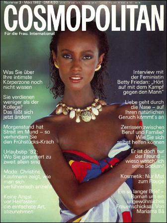 Iman on the cover of Cosmopolitan in 1982