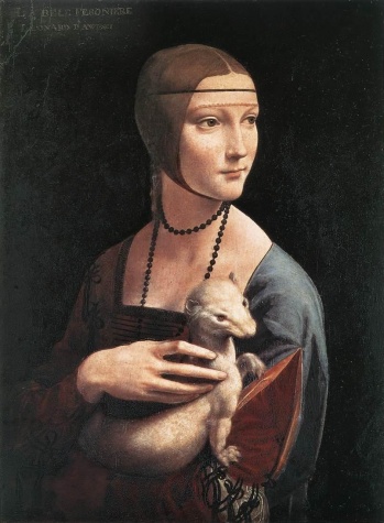 Portrait of Cecilia Gallerani (Lady with an Ermine), painted 1483-90 by Leonardo da Vinci (1452-1519)