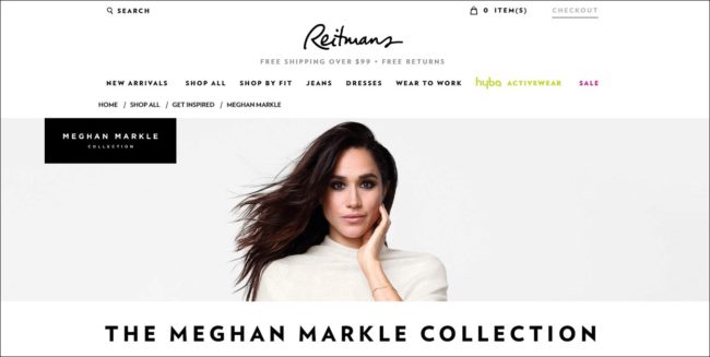 Meghan is helping to revamp the brand image of the Canadian clothing retailer Reitmans