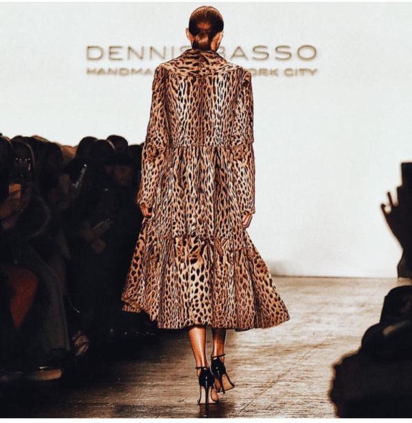 Dennis Basso Fall 2016. Animal print makes a dramatic entrance and exit
